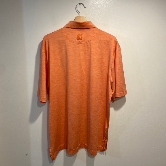 FootJoy FJ Heather Light Orange S/S Desert Springs Golf Polo Shirt Men’s L *FLAW - Picture 2 of 13